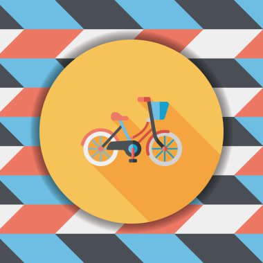 Uzun Gölge, eps10 ile ulaşım Bisiklet düz simgesi
