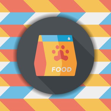 Uzun Gölge, eps10 ile evde beslenen hayvan köpek gıda düz simgesi