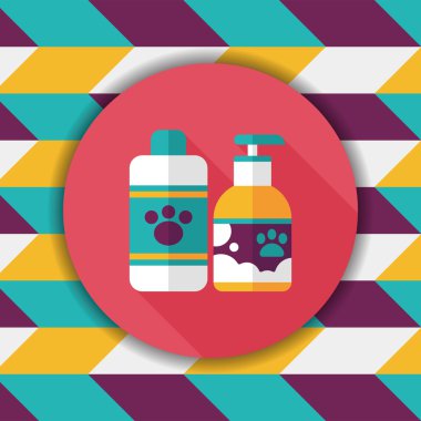 Uzun Gölge, eps10 ile evde beslenen hayvan şampuan düz simgesi