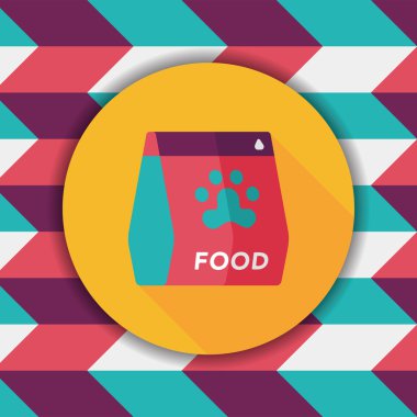 Uzun Gölge, eps10 ile evde beslenen hayvan köpek gıda düz simgesi