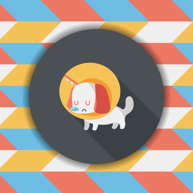 Evde beslenen hayvan Elizabethan yaka uzun gölge, eps10 düz simgesiyle