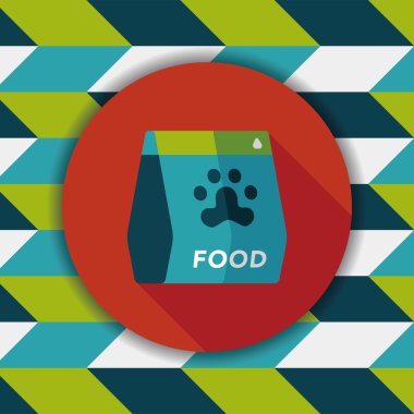 Uzun Gölge, eps10 ile evde beslenen hayvan köpek gıda düz simgesi