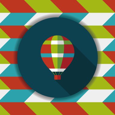 Uzun Gölge, eps10 ile ulaşım sıcak hava balon düz simgesi