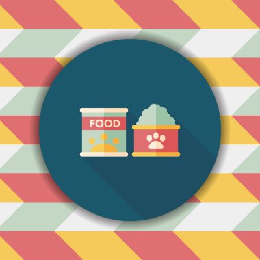 Uzun Gölge, eps10 ile evde beslenen hayvan köpek gıda düz simgesi