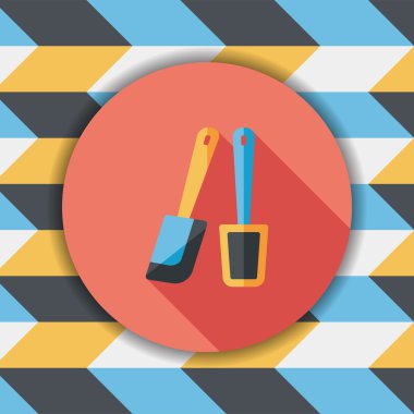 Uzun Gölge, eps10 ile mutfak eşyaları çırpıcı düz simgesi