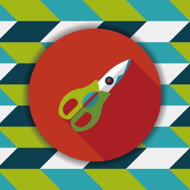 Uzun Gölge, eps10 ile mutfak eşyaları makas düz simgesi