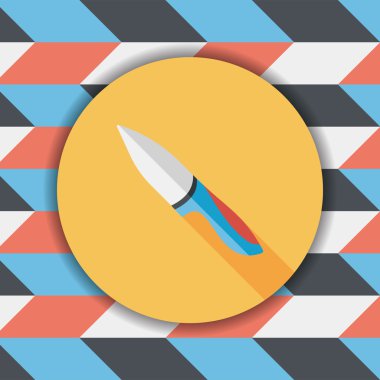 Uzun Gölge, eps10 ile mutfak eşyaları meyve bıçağı düz simgesi