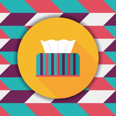 Uzun Gölge, eps10 ile mutfak eşyaları kağıt mendil düz simgesi