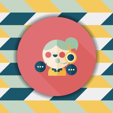 müşteri telefon hizmeti düz simgesi ile uzun gölge, eps10