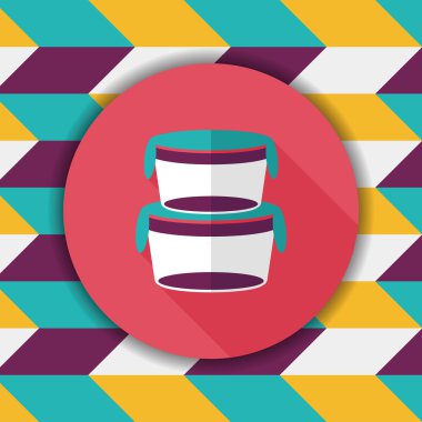 kapsayıcı düz simgesi uzun gölge, eps1 ile koruma mutfak eşyaları