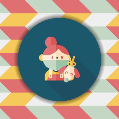 Uzun Gölge, eps10 ile evde beslenen hayvan veteriner ve köpek düz simgesi