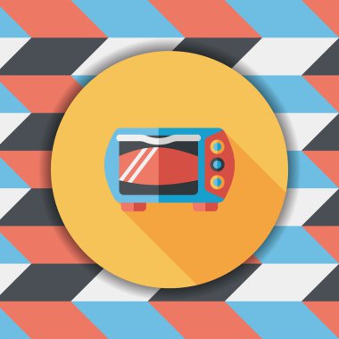 Uzun Gölge, eps10 ile mutfak eşyaları fırın düz simgesi