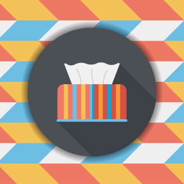 Uzun Gölge, eps10 ile mutfak eşyaları kağıt mendil düz simgesi