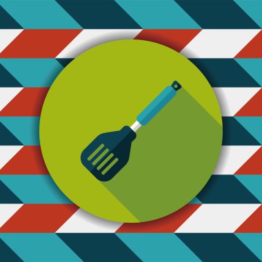 Uzun Gölge, eps10 ile mutfak eşyaları spatula düz simgesi