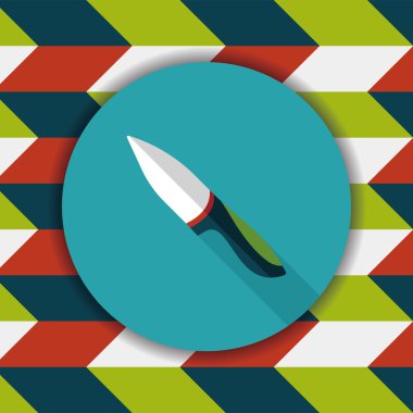 Uzun Gölge, eps10 ile mutfak eşyaları meyve bıçağı düz simgesi