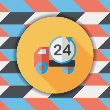 24 saat alışveriş navlun taşıma uzun gölge, düz simgesiyle e
