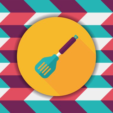 Uzun Gölge, eps10 ile mutfak eşyaları spatula düz simgesi