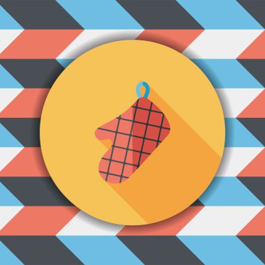 mutfak fırın eldiveni uzun gölge, eps10 simgesiyle düz