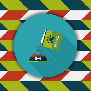 Uzun Gölge, eps10 ile evde beslenen hayvan köpek gıda düz simgesi