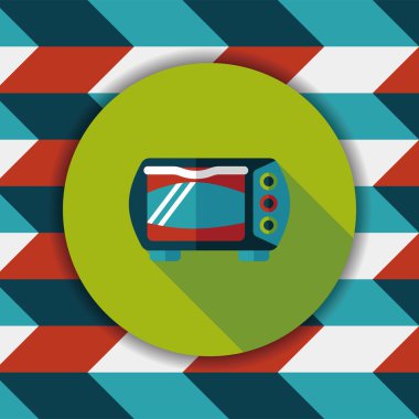 Uzun Gölge, eps10 ile mutfak eşyaları fırın düz simgesi