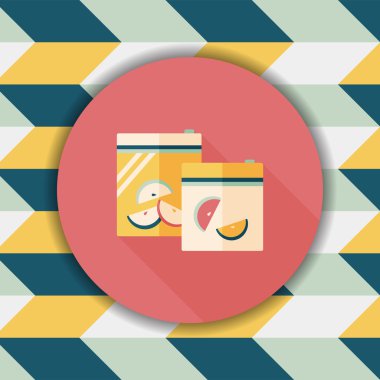 mutfak eşyaları fermuar çanta uzun gölge, eps10 simgesiyle düz