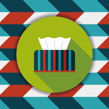 Uzun Gölge, eps10 ile mutfak eşyaları kağıt mendil düz simgesi