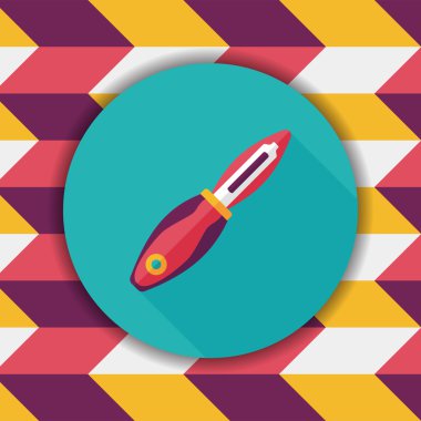 Uzun Gölge, eps10 ile mutfak eşyaları meyve bıçağı düz simgesi