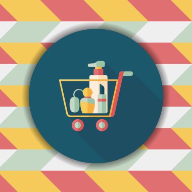 parfüm ve ruj düz simgesi uzun gölge, eps10 ile alışveriş