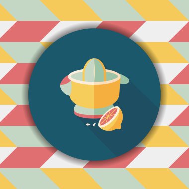 Uzun Gölge, eps10 ile mutfak eşyaları meyve sıkacağı düz simgesi