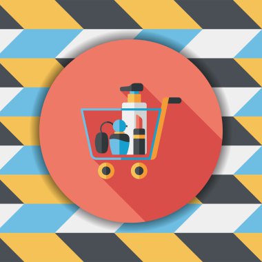 parfüm ve ruj düz simgesi uzun gölge, eps10 ile alışveriş