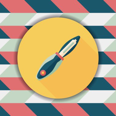 Uzun Gölge, eps10 ile mutfak eşyaları meyve bıçağı düz simgesi