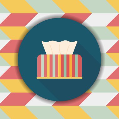 Uzun Gölge, eps10 ile mutfak eşyaları kağıt mendil düz simgesi