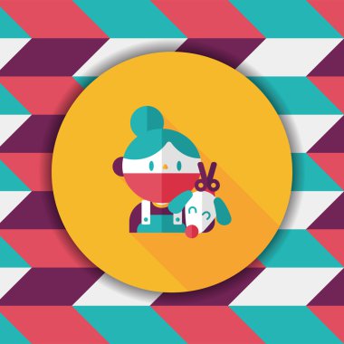 Uzun Gölge, eps10 ile evde beslenen hayvan veteriner ve köpek düz simgesi