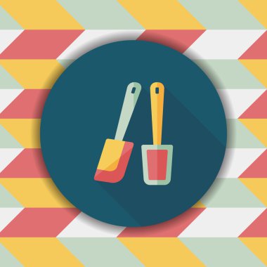 Uzun Gölge, eps10 ile mutfak eşyaları çırpıcı düz simgesi