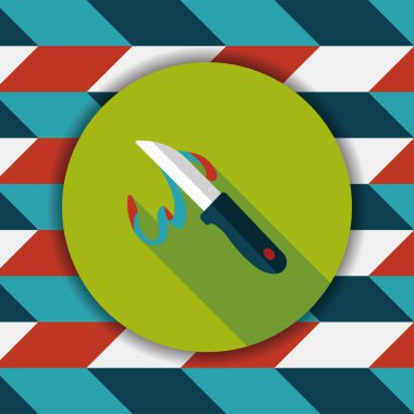 Uzun Gölge, eps10 ile mutfak eşyaları meyve bıçağı düz simgesi