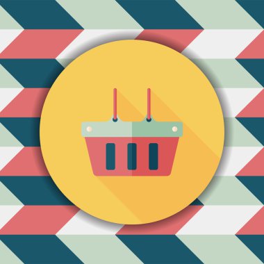 Uzun Gölge, eps10 ile alışveriş sepeti düz simgesi