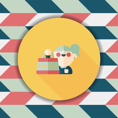 Uzun Gölge, eps10 Satılık Alışverişkoliğin düz simgesiyle