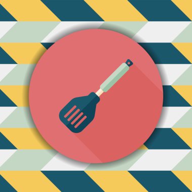 Uzun Gölge, eps10 ile mutfak eşyaları spatula düz simgesi