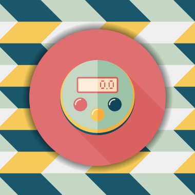 Uzun Gölge, eps10 ile mutfak eşyaları Zamanlayıcı düz simgesi