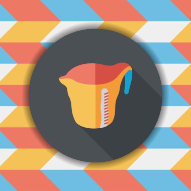 Uzun Gölge, eps10 Kupası düz simgesiyle ölçme mutfak eşyaları