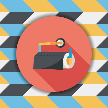 Uzun Gölge, eps10 ile mutfak eşyaları kağıt düz simgesi