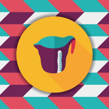 Uzun Gölge, eps10 Kupası düz simgesiyle ölçme mutfak eşyaları