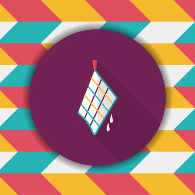 Uzun Gölge, eps10 ile mutfak eşyaları bez düz simgesi