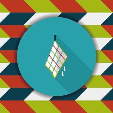 Uzun Gölge, eps10 ile mutfak eşyaları bez düz simgesi