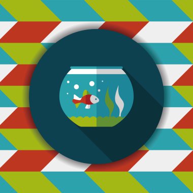 Uzun Gölge, eps10 ile evde beslenen hayvan balık düz simgesi