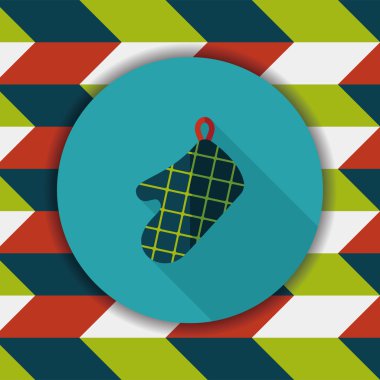 mutfak fırın eldiveni uzun gölge, eps10 simgesiyle düz