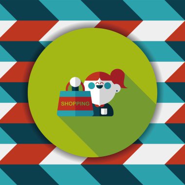 Uzun Gölge, eps10 Satılık Alışverişkoliğin düz simgesiyle