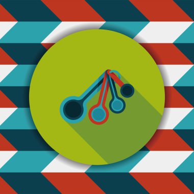 Uzun Gölge, eps10 ile mutfak eşyaları kaşık düz simgesi