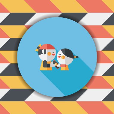 Sevgililer alışveriş uzun gölge, eps10 düz simgesiyle