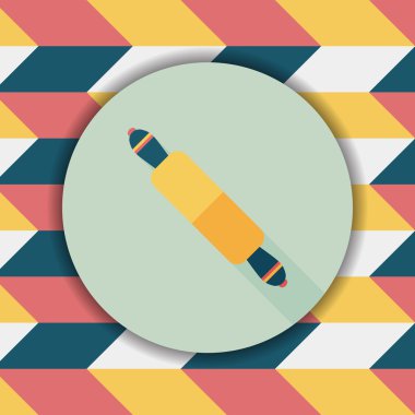 Uzun Gölge, eps10 ile mutfak eşyaları oklava düz simgesi